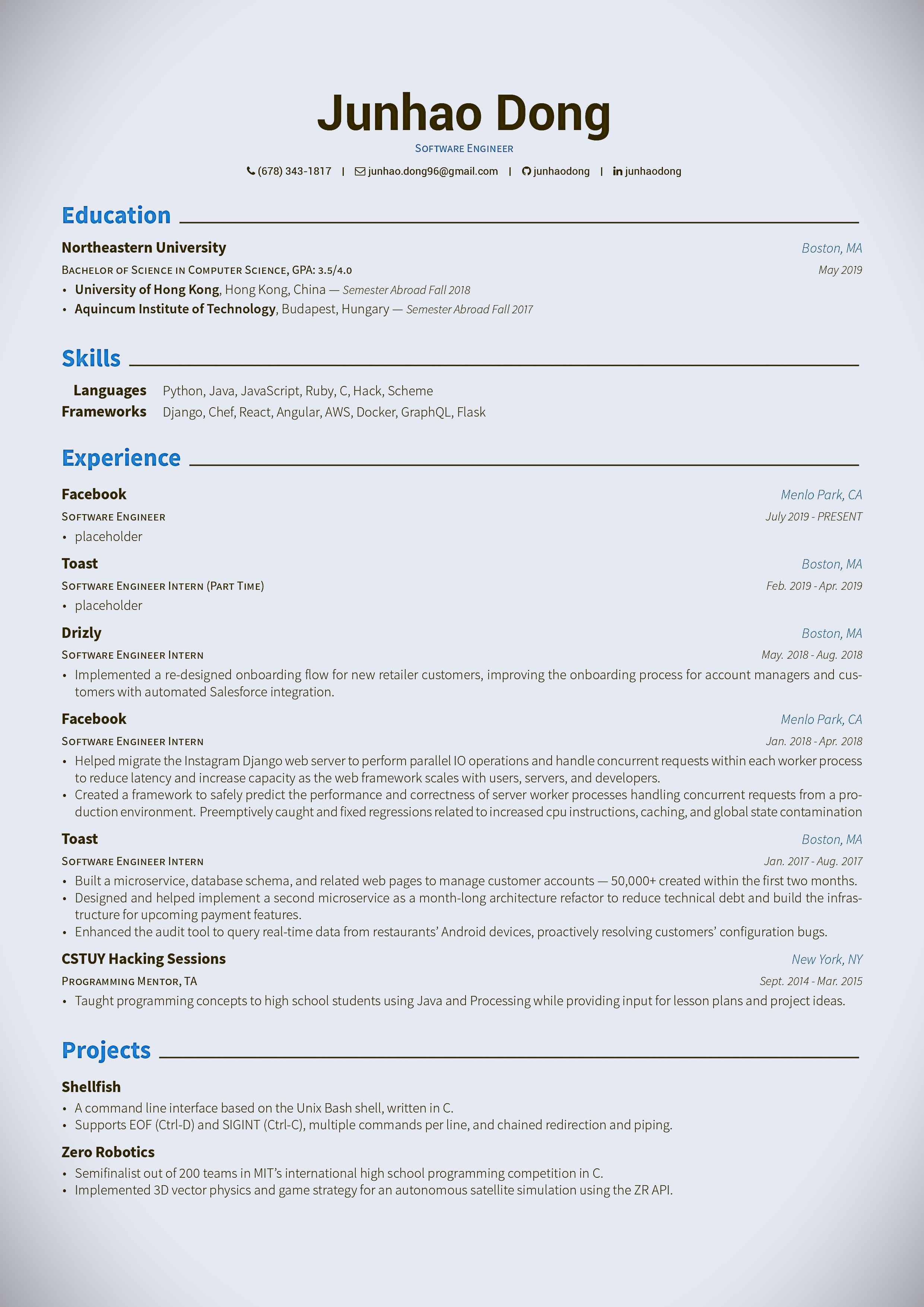 Rejected Resume